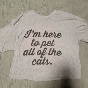 Next Level Women's Gray Cat Lover Crop Top